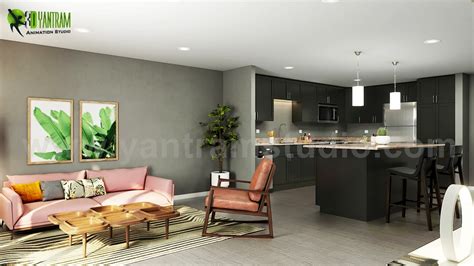 Open Concept Kitchen Living Room 3d Interior Design Ideas Developed By