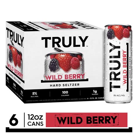 Truly Hard Seltzer Wild Berry Spiked And Sparkling Water 6 Pack 12 Fl