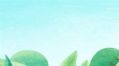 Cartoon Hand Drawn Green Landscape Illustration Background Spring