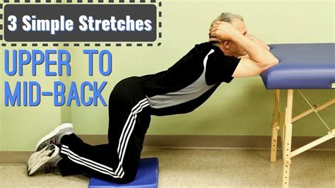 3 Simple Stretches Upper To Mid Back Thoracic Spine Upper Back Pain Back Pain Back Pain Relief