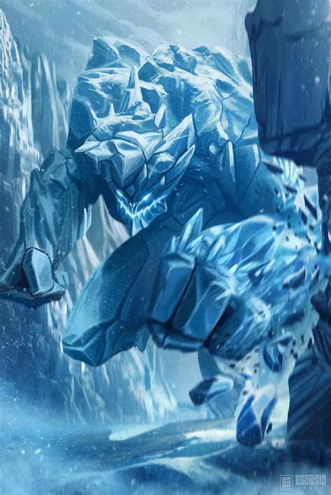 Ice Golem Ivan Sevic Fantasy Concept Art Fantasy Creatures Dark