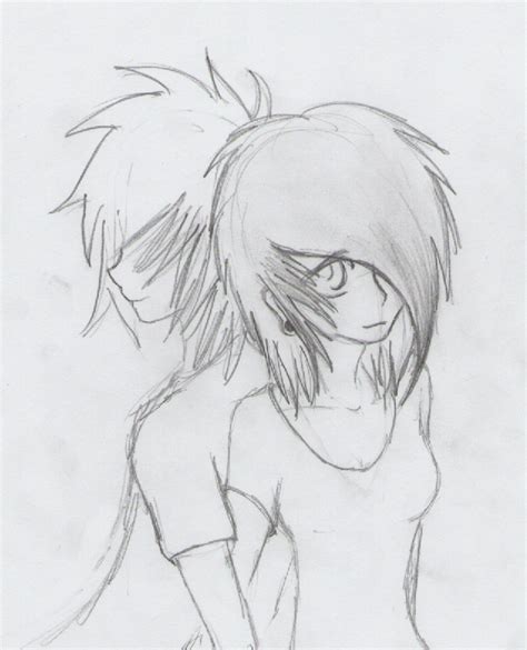 Emo Couple Sketch At Explore Collection Of Emo