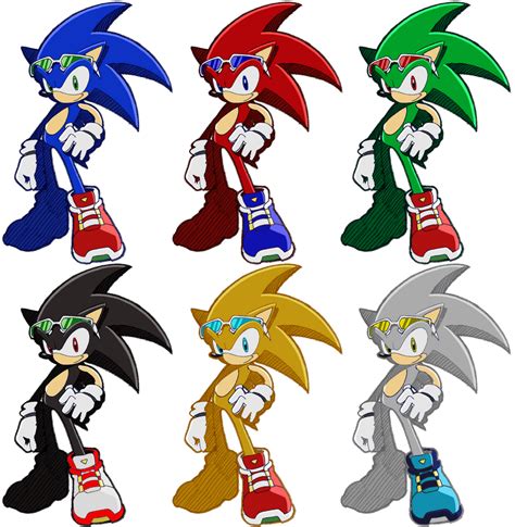 Riders Sonic Recolors By Shadowgarion On Deviantart Recolor Sonic Rider