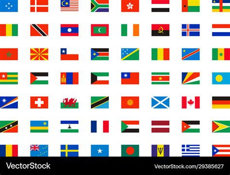 world flags symbols all world countries map vector image