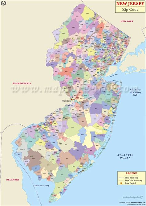 New Jersey Zip Codes Map List Counties And Cities Images And Photos