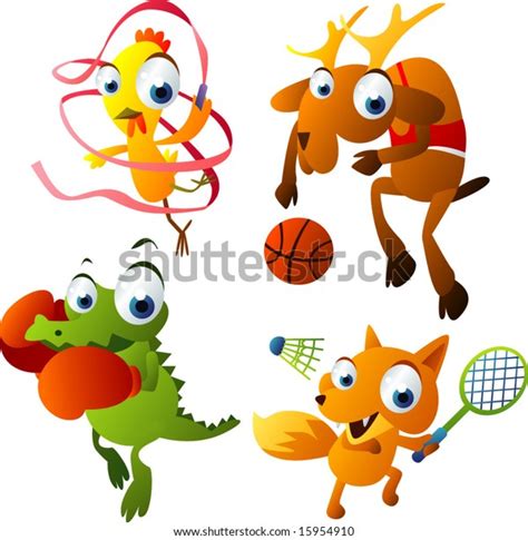 Vector Animal Set 40 Olympic Games Stock Vector Royalty Free 15954910