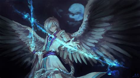 2560x1440 Anime Angel Boy With Magical Arrow 1440p