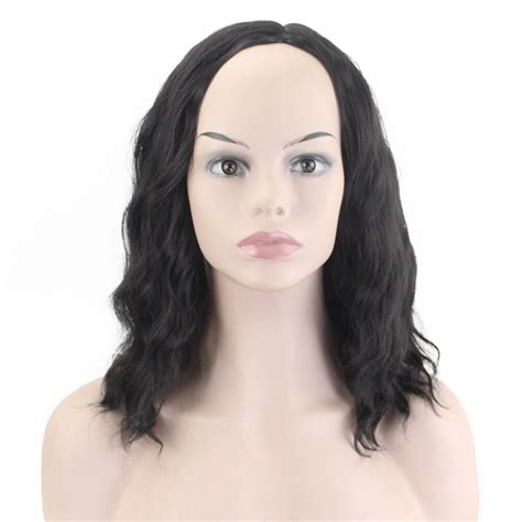 Joyandbeauty 16 Inch Short Wig Afro Wig Black Orange Middle Part Fringe