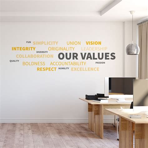 Our Values Wall Decal Values Decal Office Wall Art Office Etsy