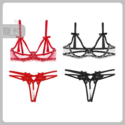 Lace Lingerie Set Open Crotch Sexy Breastless Temptation Flirting Shopee Malaysia
