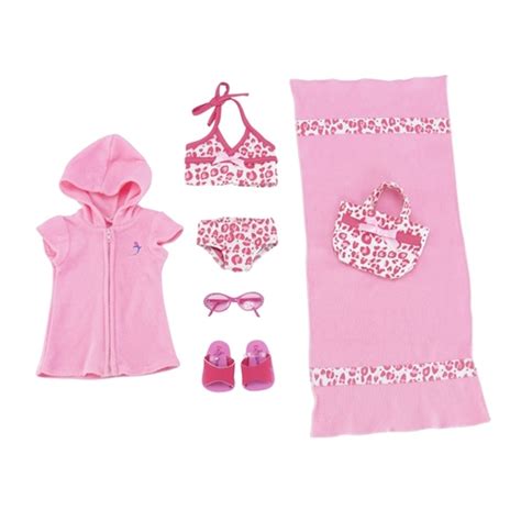 18 inch doll clothes six piece pink leopard print tankini swimsuit set fits american girl