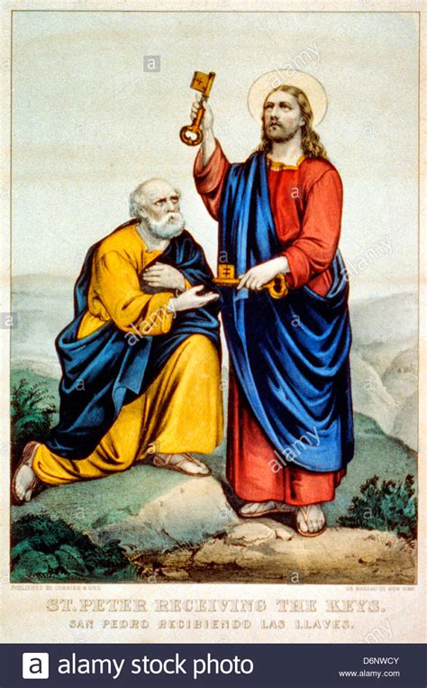 Read about the night peter disowned his master, jesus, 3 times. St. Peter receiving the keys to the kingdom from Jesus ...