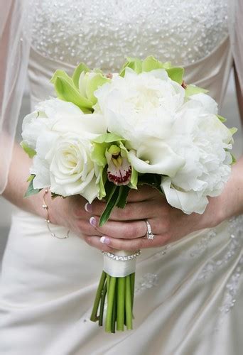 White Roses And Green Cymbidium Orchids Bouquet Featuring  Flickr