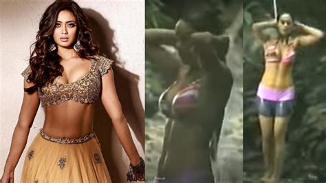 shweta tiwari was taking bath in jungle wearing bikini video gone viral बिकिनी पहन जंगल में