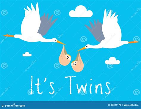 Boy Twins Birth Illustration Stock Vector Illustration Of Birthday