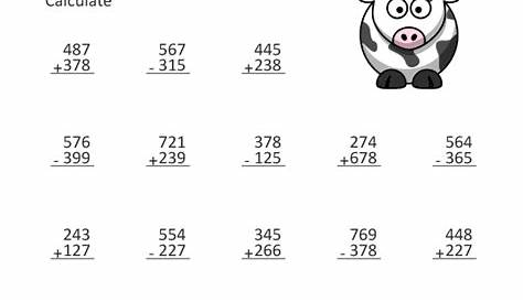 math worksheet addition and subtraction