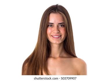 Naked Woman Long Hair Smiling Stockfotó Shutterstock