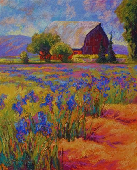 Iris Field Painting By Marion Rose