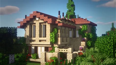 Minecraft How To Build A Spanish House Relaxing Tutorial Youtube