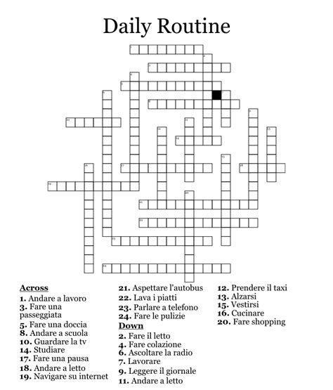 Daily Routine Word Search Wordmint