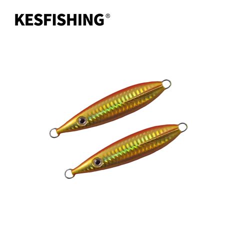 Kesfishing 60g Gold Silver Fishing Spoon Hard Bait Sequin Noise