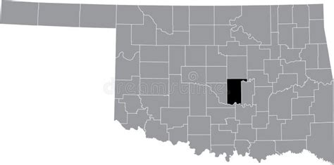 Location Map Of The Pottawatomie County Of Oklahoma Usa Stock Vector