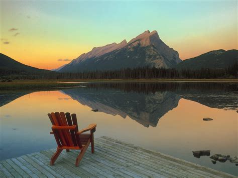Mountain Lake Reflection Banff National Park Canada