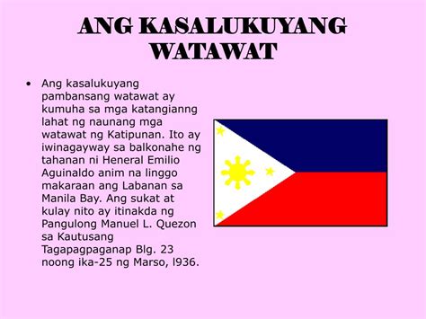 Ano Ang Kahulugan Ng Pambansang Watawat Ng Pilipinas