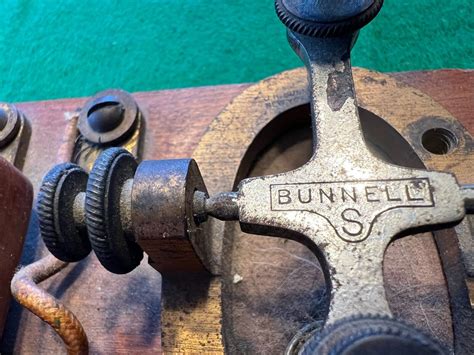 Antique Jh Bunnell Co Railroad Telegraph Key W Sounder On Board Ebay