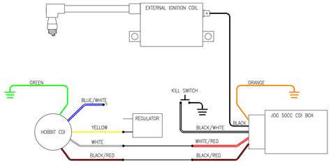 Wiring diagram for a 240 volt relay fresh 5 pin cdi unique 4. Stock hobbit cdi w/ jog box wiring diagram — Moped Army