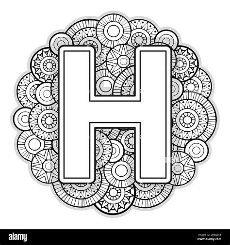 Vector Coloring Page For Adults Contour Black And White Capital