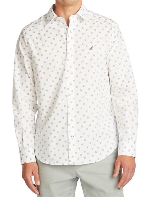 Nautica Mens Shirt Button Front Flex Wrinkle Resistant White 2xl