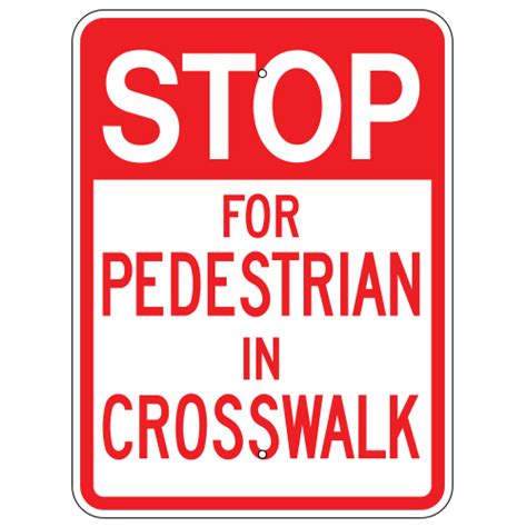 Stop For Pedestrian In Crosswalk Sign Sign Covers