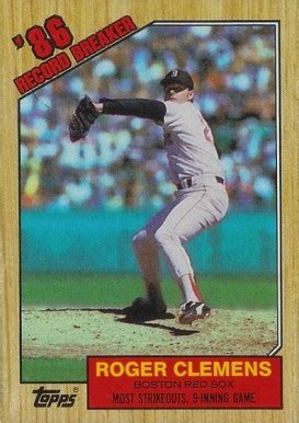 There's no denying the rocket enjoyed a stellar baseball career. 1987 Topps Roger Clemens #1 Baseball Card Value Price Guide
