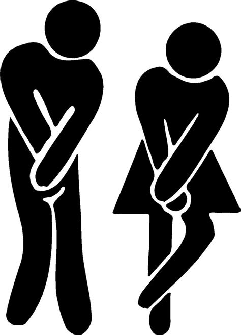 Male Female Toilet Figures Sticker Decal Art Mural Funny