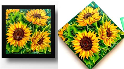 Step By Step Sunflower Step By Step Acrylic Painting Ideas Fall