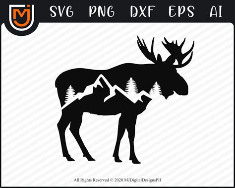 Moose Design Moose Svg Bundle Moose Cut Files Moose Vector 