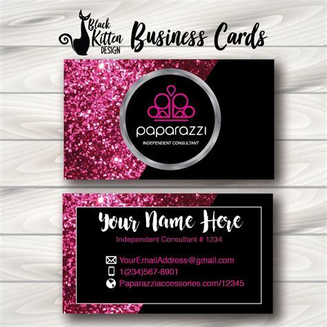 Thirty one business business tips paparazzi accessories paparazzi jewelry business card design business cards love stick paparazzi consultant crochet box. Printed Paparazzi Half Pink Glitter Business Cards - Black Kitten Design | Glitter business ...