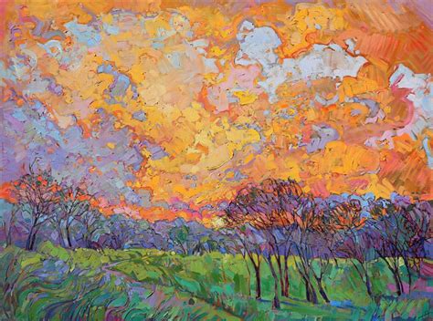 Sunset Burst Modern Impressionism Paintings By Erin Hanson Original