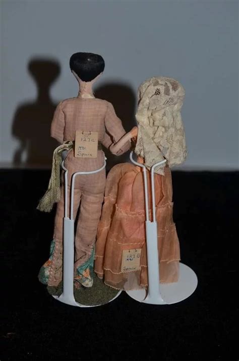 Old Cloth Doll Rag Doll Bride And Groom Spain Oldeclectics Ruby Lane