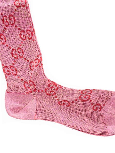 Socks Gucci Gg Lamé Socks In Pink 4765253g1995872