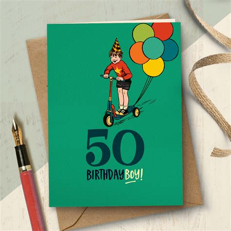 50th Milestone Birthday Boy Card The Typecast Gallery