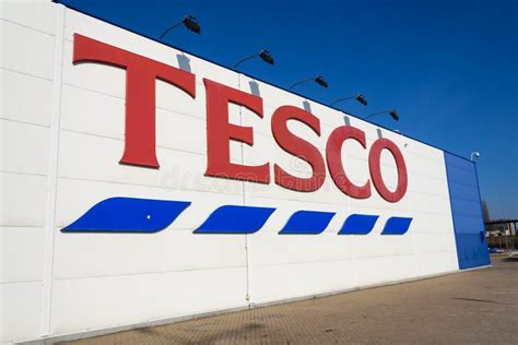 Tesco Company Logo On The Supermarket Building Editorial Image Image