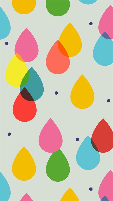 Cartoon Colorful Rain Drops Iphone 7 Wallpaper Iphone