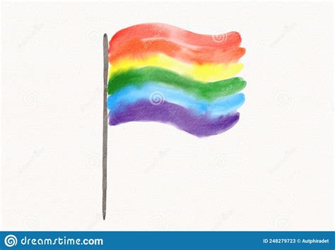 rainbow flag brush watercolor style isolate on white background lgbt pride month texture concept