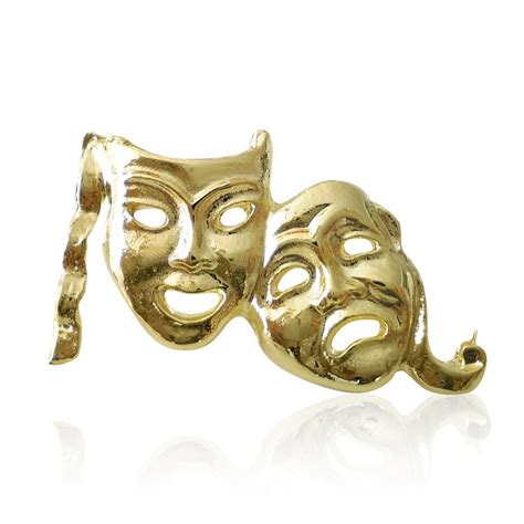 Comedy Tragedy Theatre Mask Lapel Pin Badge Amdram Silver Bronze Gold