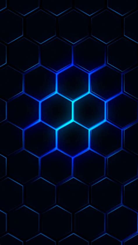 Blue Glow Black Geometric Wallpaper Black And Blue Wallpaper Black
