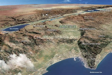 Map Jezreel Valley By The Sea Casual English Bible