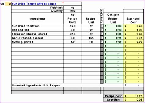 10 Excel Recipe Card Template Excel Templates Excel Templates