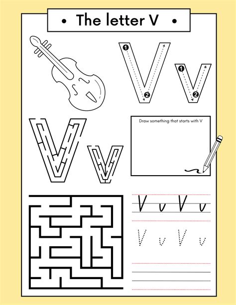 Free Letter V Coloring Pages Printable Pdf